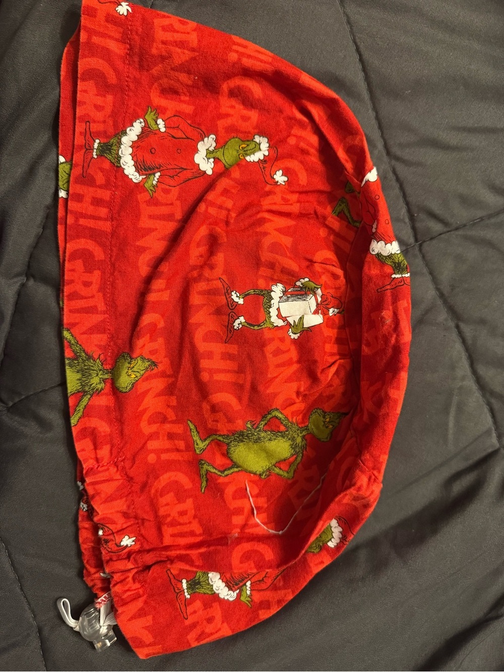 Kids Red Grinch-Print Pajama Cap